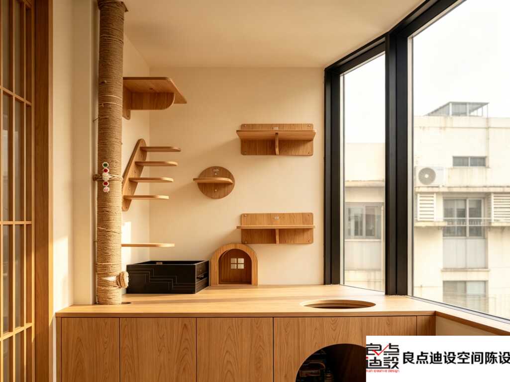 一居室装修设计|30平小窝也能养猫，原木风软装太显大了